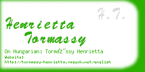 henrietta tormassy business card